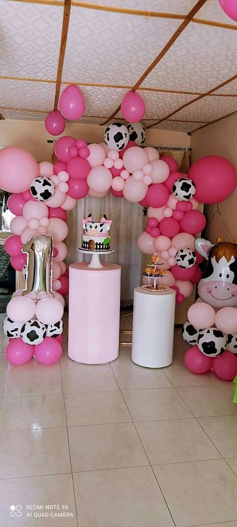 Cow Birthday Backdrop, Pink Cow Themed Birthday Party, Pink Cow Baby Shower Theme, Cow Birthday Theme, Cow Party Decorations, Cow Themed Birthday Party, Cow Baby Shower Theme, Cow Print Birthday, Cow Birthday Party