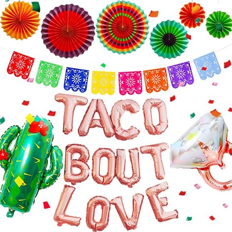 Mexican Birthday Party Decorations, Taco About Love, Taco Party Decorations, Honey Do Shower, Taco Bout Love, Mexican Bridal Showers, Mexican Birthday Parties, Fiesta Bridal Shower, Mexican Birthday