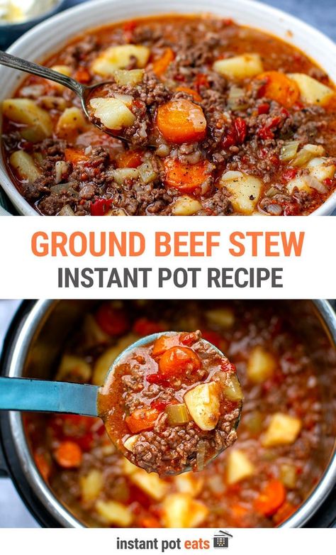 Poor Man's Stew Instant Pot, Instant Pot Poor Man’s Stew, Instant Pot Ground Beef Stew, Poor Man Stew Instant Pot, Poor Man's Stew, Beef Stew With Potatoes, Ground Beef Stew Recipes, Ground Beef Stew, Instant Pot Ground Beef