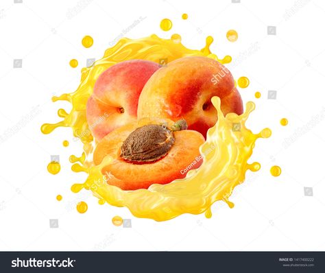 Fresh ripe apricots, slice and apricots juice 3D splash wave. Healthy food or fruit drink liquid ad label design elements. Tasty apricots smoothie splash isolated, healthy diet concept. Clipping path images illustration Apricot Juice, Apricot Slice, Apricot Smoothie, Healthy Diet Tips, Photo Composition, Fruit Drinks, Food Healthy, Creative Photos, Label Design