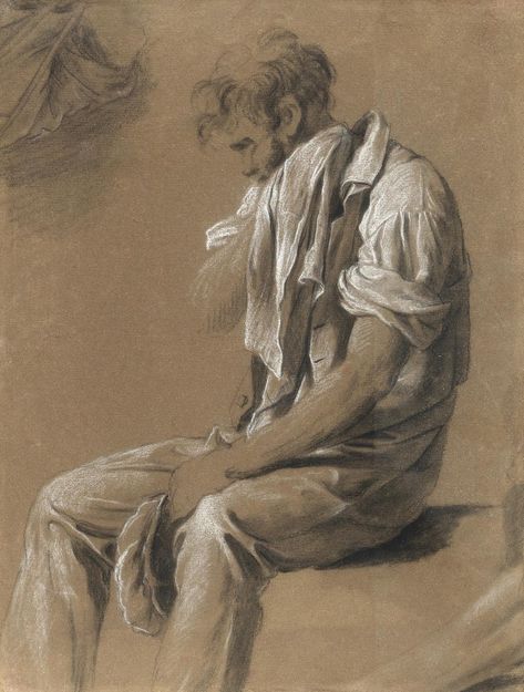 Bid now on Invaluable: Louis-Léopold Boilly (La Bassée 1761-1845 Paris) A study for The Movings from Bonhams on April 4, 0121 10:30 AM BST. Brown Paper Art Drawing, Drawings On Brown Paper, Brown Lined Paper, Drawing On Brown Paper, Master Sketches, Paris Drawing, Drawing Model, Drawing Time, Conte Crayon