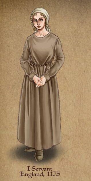 Servant/peasant woman's dress. credit to temiel on deviantart. 1500s Peasant Dress, Medieval Servant, Midevil Costumes, Medieval Peasant Clothing, Servant Dress, Medival Outfits Women, Northern Fashion, Servant Clothes, Poor Clothes