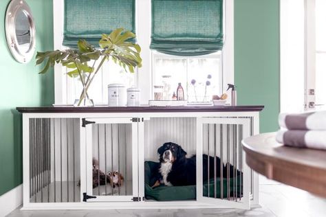 In an expansive multipurpose space like this one, there’s plenty of room to create a personalized retreat for the family pet. Double the size of most dog crates and outfitted with a plush bed, this toy-filled nook could be the best seat in the house.