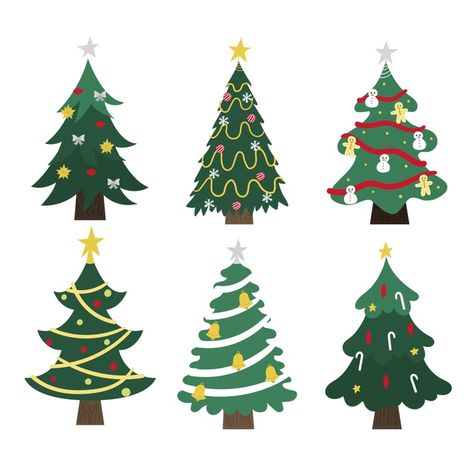 Hand drawn christmas tree collection Fre... | Free Vector #Freepik #freevector #freechristmas #freetree #freewinter #freedesign Crismas Tree, Drawn Christmas Tree, Origami Christmas Tree, Christmas Tree Drawing, Hand Drawn Christmas, Christmas Tree Wallpaper, Sticker Printable, Christmas Tree Collection, Santa Svg