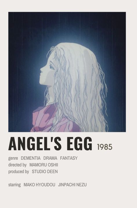 Angel’s Egg, Angels Egg Anime, Angel Eggs, Angels Egg, Anime Suggestions, Anime List, New Movies To Watch, Animes To Watch, Great Movies To Watch