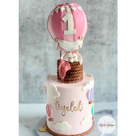 A Sweet Centerpiece on Instagram: “Some bunny is ONE! 🐰 I think this cake was such girly and fun idea for Ayelet’s 1st birthday! 🎀💕 #dfwbaker #dfwbakery #dallascakes…” Ivy Cake, Baptismal Cake, Lunch Cake, Hot Air Balloon Cake, Some Bunny Is One, Pink Birthday Cake, 2nd Birthday Party For Girl, Girls Cake, Hot Air Balloon Party