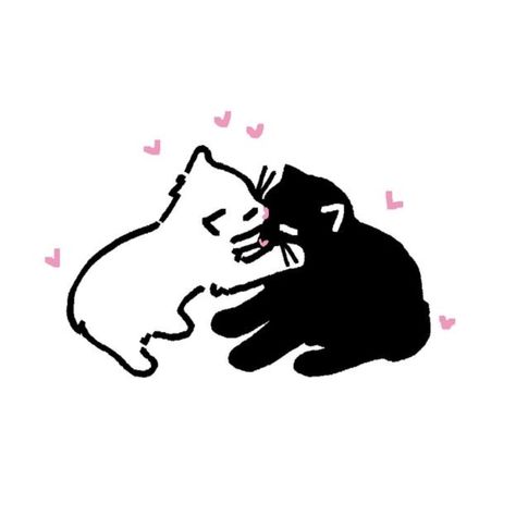 Cute Cat Couple Drawing, Cake With Stars, Couples Doodles, Kitten Drawing, Cat Couple, Love Doodles, Cat Doodle, Cat Icon, Cute Doodles Drawings