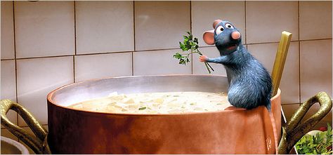 A Rat With a Whisk and a Dream -The Ratatouille recipe from the movie (by Thomas Keller) is linked here. A Rat, Disney