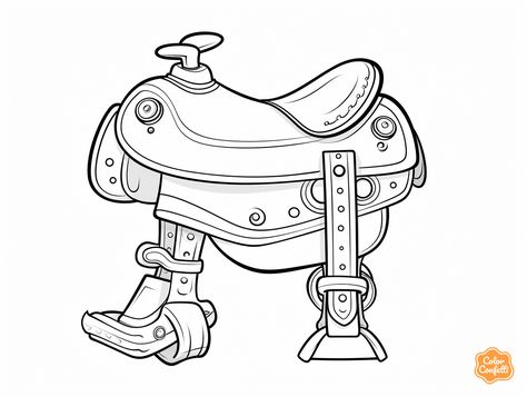 illustration of Friendly saddle picture Family Coloring Pages, Unique Coloring Pages, Horse Saddles, Printables Kids, Free Kids, Horse Lover, Saddle, Coloring Pages For Kids, Favorite Color