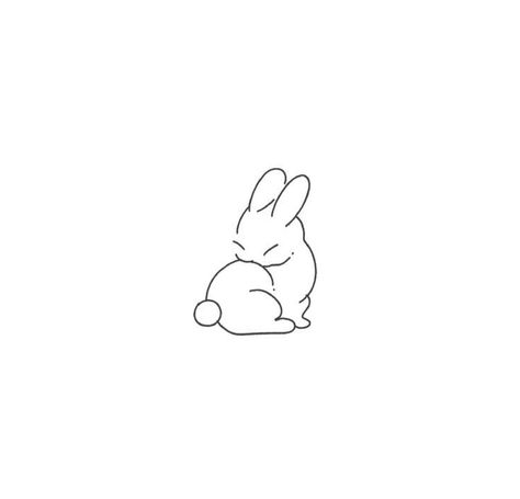 Sweet Bunny Illustration, One Line Rabbit Tattoo, Small Bunny Tattoos, Bunny Tattoo Cute, Small Rabbit Tattoo, Tiny Bunny Tattoo, Little Bunny Tattoo, Cute Bunny Tattoo, Bunny Line Art