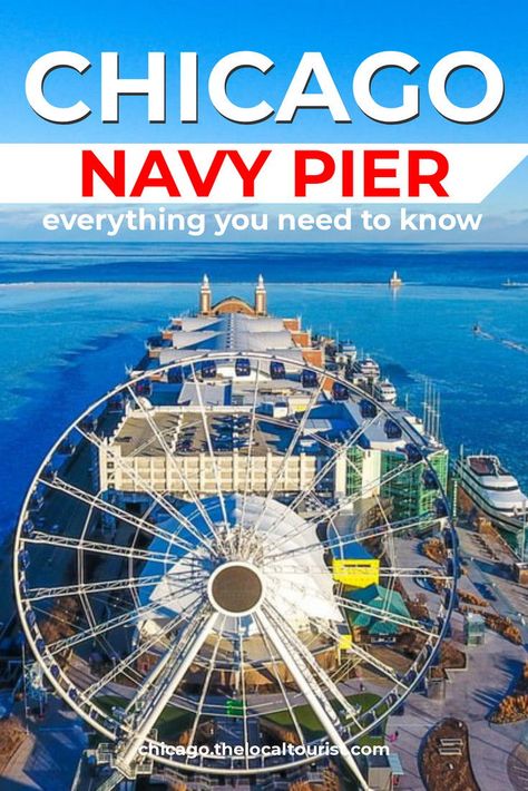 This is your complete guide to Navy Pier, one of Chicago's most popular attractions. Find dining, things to do, where to stay, and more with this comprehensive resource. #USA Dream Roadtrip, Travel Illinois, Chicago Vacation, Illinois Travel, Navy Pier Chicago, Chicago Landmarks, Chicago Trip, Vacation 2024, Chicago Hotels