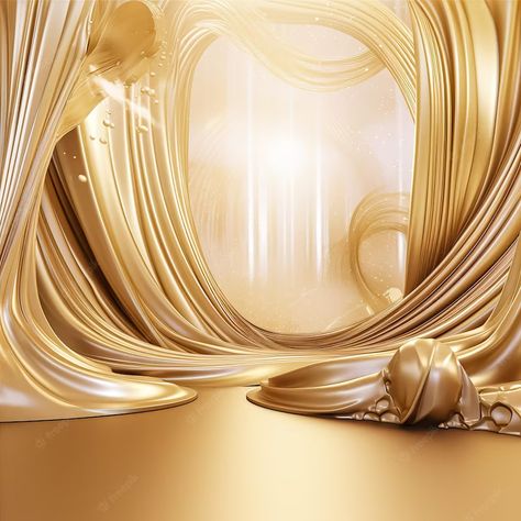 Premium AI Image | contemporary backdrops in gold illustration realistic Jotter Design Background, Pageant Background Design, Backdrop Banner Ideas, Pageant Background, White And Gold, Graphics Design Background, Gold And White Curtains, Background White And Gold, Gold Background Design