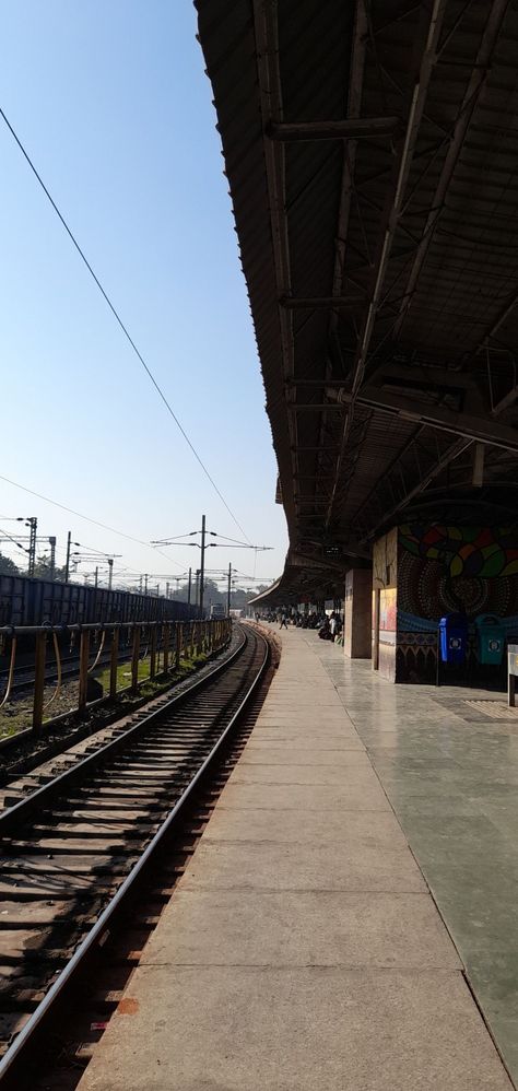 Bhopal railway station Bhopal Railway Station, Indian Railway Train, Girl Shadow, Indian Railways, Aesthetic Videos For Edits Love, Varanasi, Anime Scenery Wallpaper, Railway Station, Scenery Wallpaper