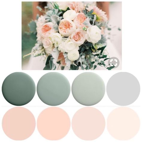 Sage And Blush Color Palette Wedding, Sage Green Gray And Blush Wedding, Dusty Sage And Blush Wedding, Greenery Wedding Colors Palette, Greenery And Blush Wedding, Seaglass And Pink Wedding, Sage Blush And Cream Wedding, Blush Sage And Grey Wedding, Sage Blush Bouquet