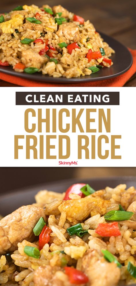 Chicken Fried Rice Healthy, Clean Eating Pizza, Healthy Fried Rice, Chicken Fried Rice Recipe, Clean Eating Chicken, Deep Cleaning Hacks, Arroz Frito, Clean Eating Dinner, Chicken Fried Rice