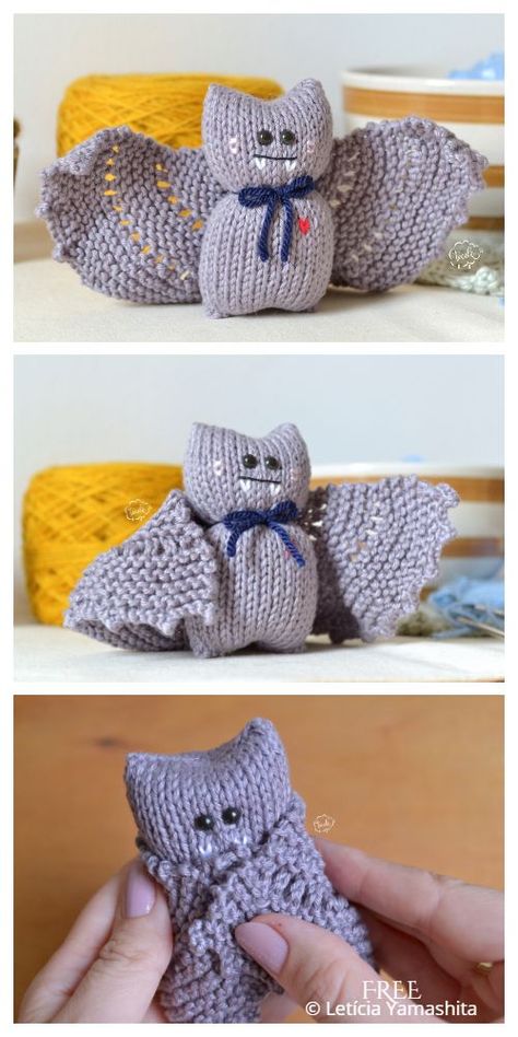 Free Knitting Patterns For Halloween, Knit Halloween Decorations, Bat Knitting Pattern Free, Knit Halloween Patterns, Halloween Loom Knitting, Loom Knit Halloween Projects, Ghost Knitting Pattern, Knitting Machine Halloween, Free Halloween Knitting Patterns