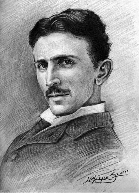 Nikola Tesla Art Drawings, Tesla Quotes, Nicola Tesla, Draw Pencil, Nicolas Tesla, Pencil Portrait Drawing, Kid Friendly Travel Destinations, Valentine Photography, Kid Friendly Trips