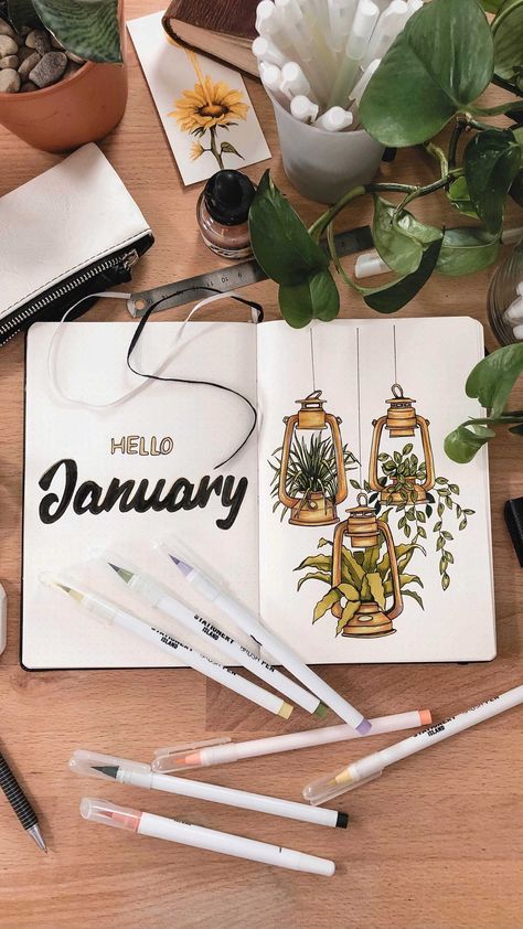 Cover Page Art, January Bullet Journal Cover, Journal Cover Page, Bullet Journal Cover, Bullet Journal Page, January Bullet Journal, Bullet Journal Cover Page, Bullet Journal Cover Ideas, Bullet Journal Paper