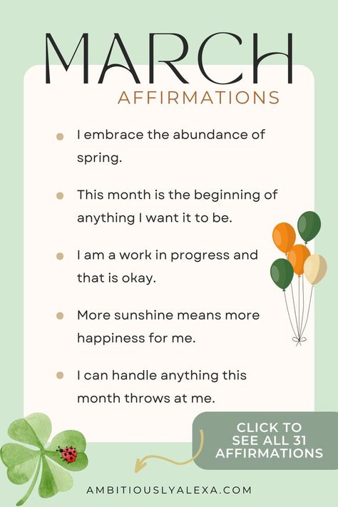 march affirmations March Quotes Aesthetic, Bullet Journal Affirmations, March Quotes Funny, March Quotes Inspirational, Month Of March Quotes, Quotes For March, New Month Affirmations, Month Affirmations, March Full Moon