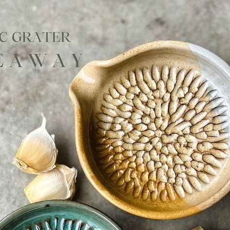 Cool Pottery Ideas, How To Make Ceramic Garlic Grater, Garlic Grater Pottery, Garlic Keeper Pottery, Garlic Keeper Ceramic Pottery, Garlic Grater Plate, Pottery Creations, Garlic Grater, 50k Followers