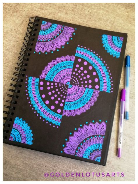 Jelly Roll Pens Art, Mandala Art Therapy Hand Drawn, Gelly Roll Pens Art Doodles, Gellyroll Pen Art, Posca Sketchbook, Paint Daisies, Blackout Book, Mandala Making, Gelly Roll Pens