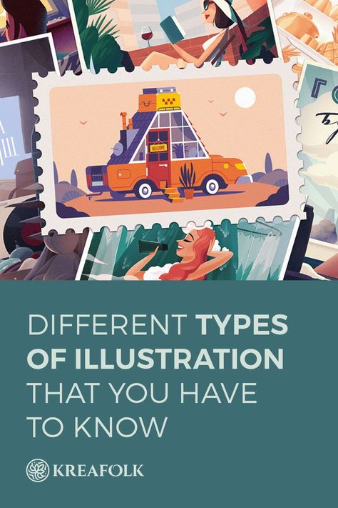 To become a great illustrator, you must understand a particular creative style. Let's find out different types of illustration that you need to know! Find Your Illustration Style, Comic Cute Ideas, How To Find Your Illustration Style, Digital Illustration Styles Inspiration, Becoming An Illustrator, How To Learn Illustration Art, Creative Illustration Art, Learn Illustration Art, Styles Of Illustration