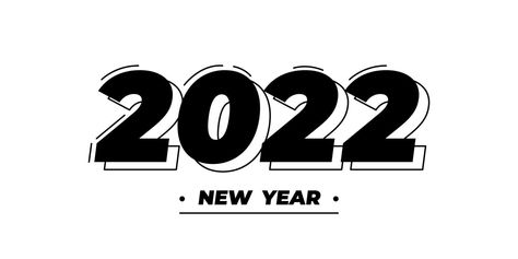 2022 Number Design, Logo Text Design, New Year Logo, New Year Symbols, 2022 Number, Simple Icon, Number Design, Logo Text, Banner Vector