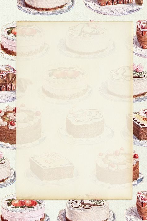 Fancy cakes frame on paper texture design element | premium image by rawpixel.com / katie Menu Design Ideas Templates, Baking Wallpaper, Food Frame, Background Cake, Menu Background, Cake Background, Cake Designs For Girl, Cake Wallpaper, Food Photography Background