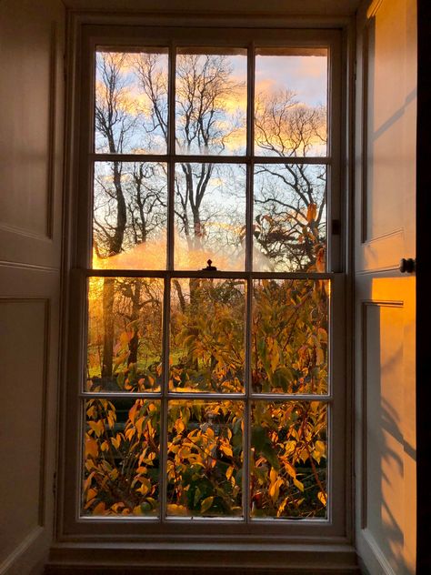 #autumn #window #last #leaves Autumn Wallpaper Landscape, Houses In Autumn, Autumn Window Aesthetic, English Autumn Aesthetic, Light Autumn Aesthetic, Cozy Fall Cottage, Cosy Autumn Aesthetic, Foliage Aesthetic, Autumn Aesthetic Photography