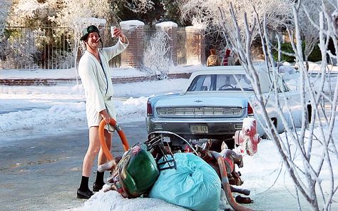 National Lampoon’s Christmas Vacation (1989). Eddie Johnson (Randy Quaid) is holding a sump pump and a can of beer, and smoking a cigar. Eddie: “Merry Christmas. The shitter was full.” He’s talking to the neighbour Todd Chester (Nicholas Guest). Vacation Gif, Cousin Eddie Christmas Vacation, National Lampoons Christmas Vacation Movie, National Lampoon Christmas Vacation, National Lampoon Christmas, Christmas Vacation Quotes, Christmas Vacation Movie, Vacation Movie, Zero Hour