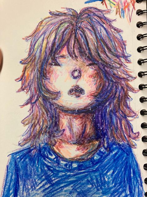 Crayon drawing from my sketchbook! Oil Pastel Pencils, Pencil Crayon Drawing Ideas, Wax Crayons Drawing Ideas, Pencil Crayon Art, Crayon Art Drawing, Crayon Carving, Drawing With Crayons, Crayons Artwork, Crayon Drawing