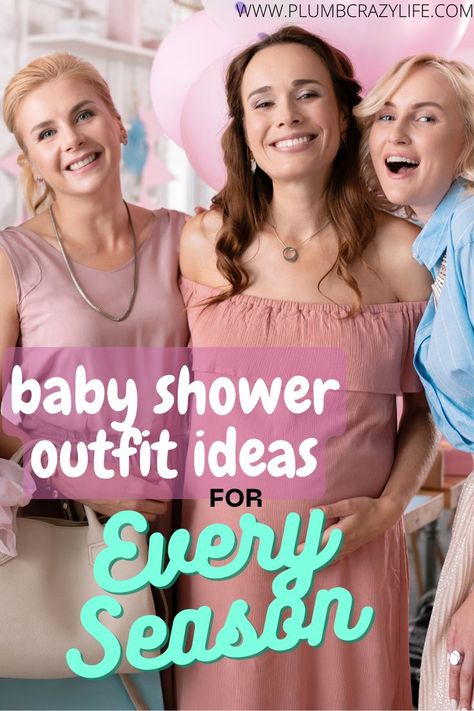 Baby shower outfit ideas (for every season) and the best tips for dressing appropriately! Whether it’s summertime and you want to stay cool, or wintertime and you want to keep warm, I’ve got you covered! #babyshower #babyshoweroutfits #whattowear #summerbabyshoweroutfit #winterbabyshoweroutfit #springbabyshoweroutfit #fallbabyshoweroutfit #babyshowerguestoutfitidea How To Dress For A Babyshower As A Guest, Baby Shower Outfit For Grandma To Be, Fall Shower Outfit For Guest, What To Wear To A Babyshower As A Guest Outfit, What To Wear To A Baby Shower As A Guest, Baby Shower Guest Outfit Ideas, Baby Shower Attire For Guests, Shower Outfits For Guest, Baby Shower Guest Outfit Winter