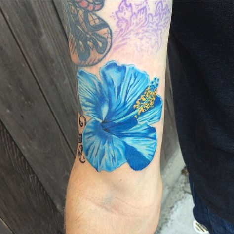 Hibiscus Flower Tattoo, Blue Hibiscus Flower, Pink Flower Tattoos, Blue Flower Tattoos, Meaning Of Arrow Tattoo, Hibiscus Flower Tattoos, Flower Hibiscus, Hibiscus Tattoo, Flower Tattoo Meanings