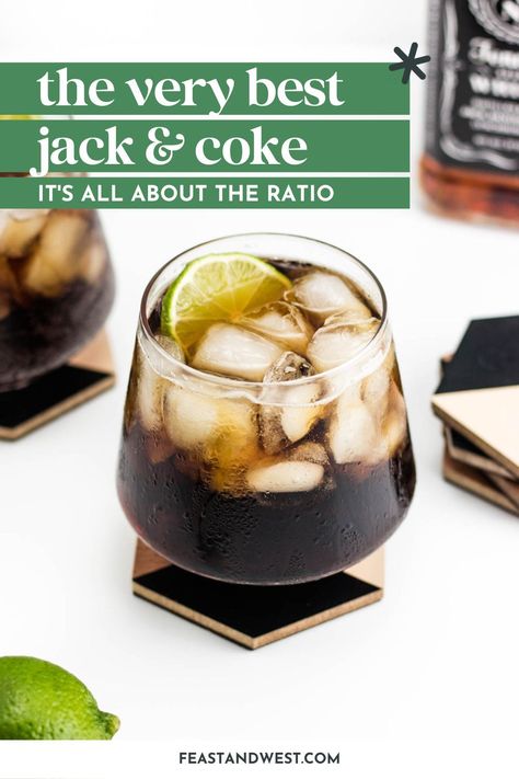 Made with your favorite cola and the famous Tennessee whiskey Jack Daniel's, the Jack & Coke is the quintessential two-ingredient drink. Jack And Coke Recipe, Jack Denial, Whiskey And Coke, Summer Entertaining Recipes, Coke Recipes, Blue Recipes, Cola Recipe, Coke Drink, Wedding September