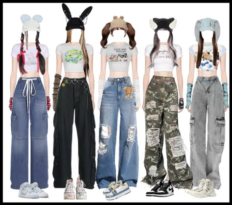 [ NewJeans - OMG Outfits ] outfit ideas | k-pop Stage outfit #girlgroup #kpop #nmixx #aespa #Itzy #blackpink #denim New Jeans Award Show Outfit, Newjeans Fashion Style, New Jeans Omg Outfits, Kpop Concert Outfits, Korean Outfits Kpop, Group Outfits, Kpop Concert Outfit, Casual Attire For Women, Pop Outfits