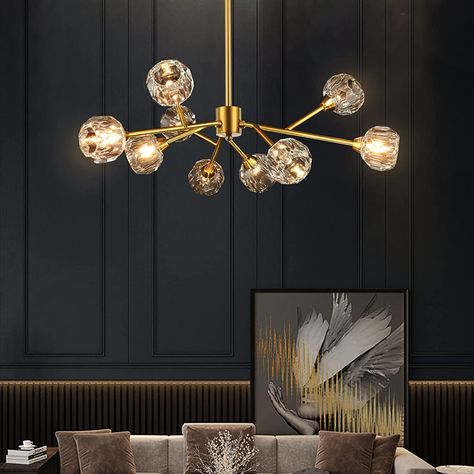 Chandeliers For Dining Room, Dining Room Light Fixture, Indoor Chandelier, Chandelier For Living Room, Modern Crystal Chandelier, Copper Lamps, Kitchen Lighting Fixtures, Sputnik Chandelier, Chandelier Design