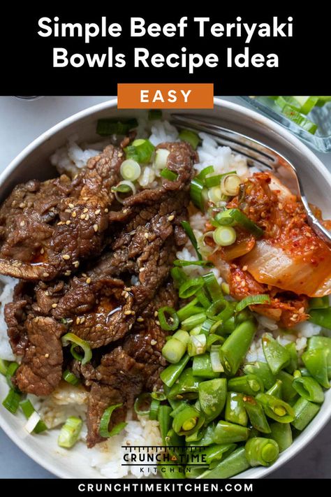 Check out my brand spanking new recipe! Beef Teriyaki Bowls. Delicious and healthy! Starting with tender marinated beef sauteed with my easy homemade teriyaki sauce, then layered with warm white rice and fresh crunchy veggies. An easy and fast meal idea for families in a hurry. This delicious stir-fry is ready in no time. An easy and healthy one-bowl recipe that everyone in the family will love. These Beef Teriyaki Bowls will quickly become a family favorite. Teriyaki Beef Bowl Recipe, Beef Teriyaki Bowl, Teriyaki Beef Bowl, Teriyaki Bowl Recipe, Meal Ideas For Picky Eaters, Bbq Thanksgiving, Beef Low Carb, Teriyaki Bowls, Mexican Slow Cooker