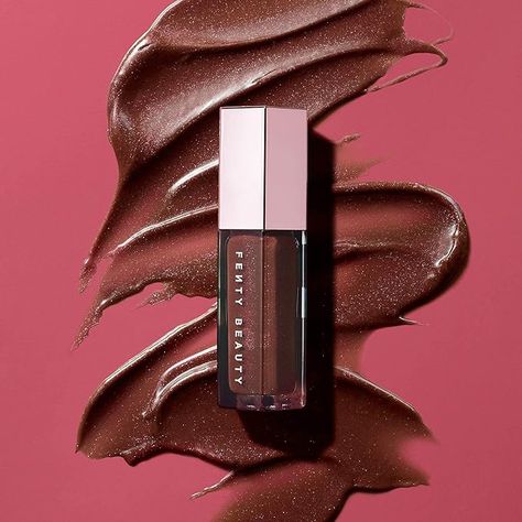 Fenty Beauty by Rihanna Gloss Bomb Universal Lip Luminizer Hot Chocolit Lip Gloss Sephora, Fenty Gloss, Fenty Beauty Gloss Bomb, Sephora Face Mask, Rihanna Fenty Beauty, Makeup News, Lip Gloss Colors, Luminizer, Rihanna Fenty