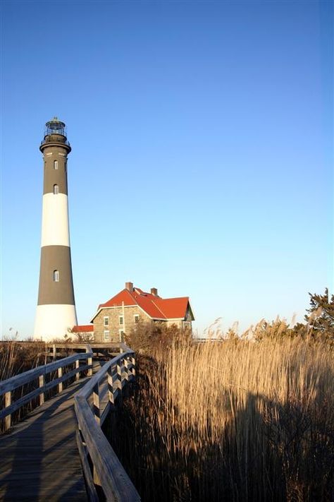 Fire Island Lighthouse via Etsy Fire Island Ny, Coastal Pictures, Fire Island Lighthouse, Lake Erie Lighthouses, Thridrangar Lighthouse, Oak Island Lighthouse, Lighthouse Point, Lighthouses Photography, Tourlitis Lighthouse