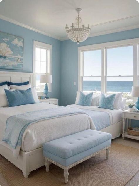 Tiffany Blue Bedroom, Blue Bedrooms, Project Room, House Vibes, Neat Ideas, Coastal Chic, Tiffany Blue, Interior Ideas, Beach Decor