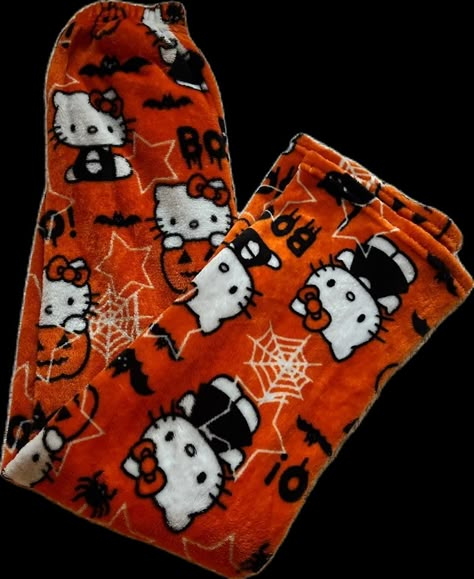 Hello Kitty Halloween Pajama Pants, Halloween Sweatpants, Halloween Pj Pants, Hello Kitty Pj Pants, Halloween Pajama Pants, Halloween Hello Kitty, Hello Kitty Y2k, Halloween Room Decor, Snoopy Halloween