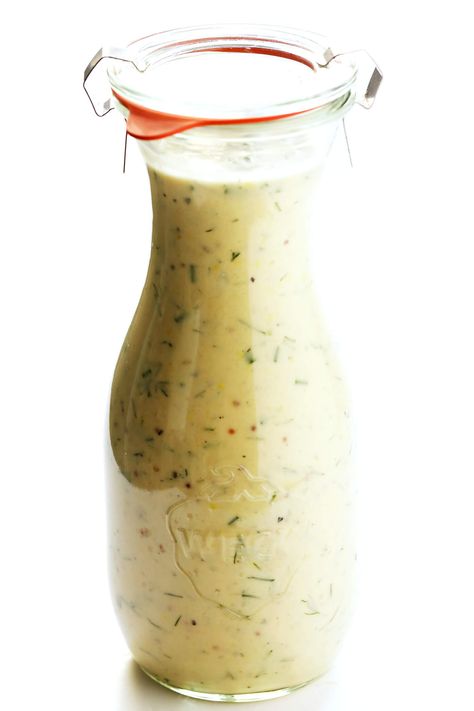 LOVE this Tahini Ranch Dressing recipe! It's easy to make, naturally #vegan and #gluten-free, and it tastes so fresh and delicious. Use it for salads, as a veggie dip, or whatever sound good! | gimmesomeoven.com #ranch #dressing #salad #healthy #tahini #vegetarian #mealprep Tahini Ranch, Vegetarian Mealprep, Gina Livy, Tahini Salad, Tahini Salad Dressing, Stomach Rumbling, Avocado Chicken Salad Recipe, Ranch Dressing Recipe Homemade, Dressing Salad