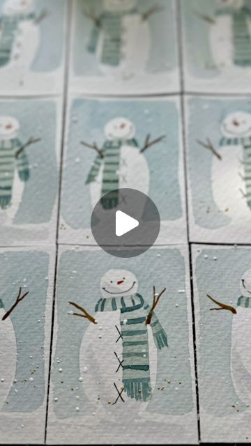 Watercolour Snowman, Watercolor Snowman Tutorial, Winter Watercolor Bookmarks, Snowman Watercolor Painting, Watercolor Snowmen, Watercolor Snowman, Watercolor Bookmarks, Winter Watercolor, Watercolor Tips