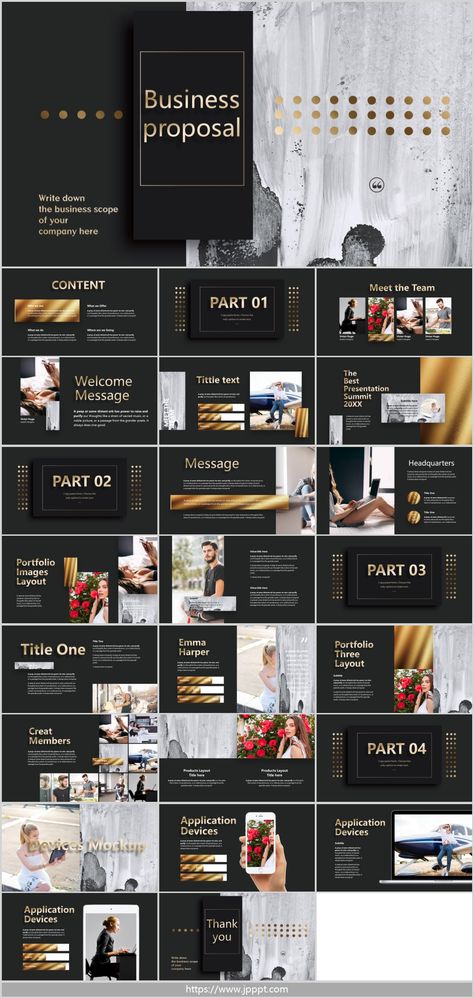 Black gold business proposal PowerPoint Templates Business Proposal Template Powerpoint, Product Proposal, Business Proposal Presentation, Business Kit, Marketing Proposal, Print Design Template, Professional Powerpoint Presentation, Powerpoint Tutorial, Powerpoint Business