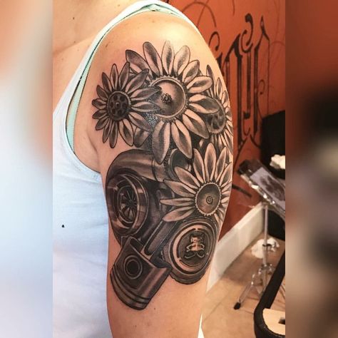 Mechanic Tattoos Women, Feminine Mechanic Tattoo, Turbo Tattoo Design, Small Car Tattoos For Women, Car Tattoos For Women, Mechanic Tattoo Ideas, Turbo Tattoo, Luke Tattoo, Car Tattoo Ideas