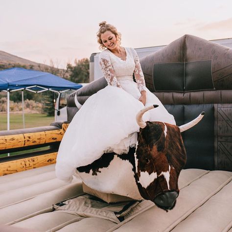 Mechanical Bull At Wedding, Mechanical Bull Wedding, Cow Wedding, Dream Garden Wedding, Fern Wedding, Mexican Themed Weddings, Wedding Extras, Western Themed Wedding, Mechanical Bull