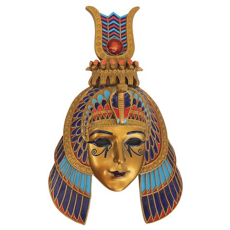 Masks of Egyptian Royalty Queen of the Nile Sculpture Wall Décor Egyptian Mask, Egyptian Royalty, Technicolor Dreamcoat, Faux Gold Leaf, Sculpture Wall, Egyptian Queen, Wall Mask, Egypt History, Egyptian Symbols