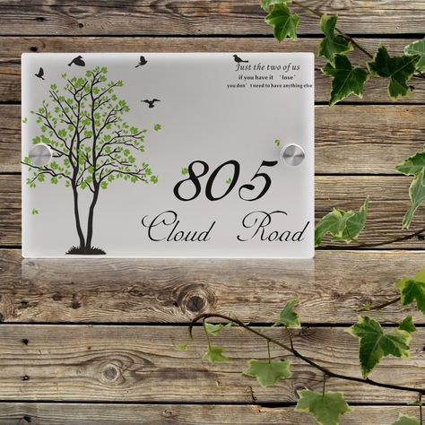 House Number Outdoor Signs Plaque Street Acrylic Matte House Address Plaques Free Shipping House Name Plate Design Outdoor, House Name Plate Design, House Name Plate, Wooden Name Plates, Tv Wall Ideas, Name Plates For Home, Balcony Gardens, Name Plate Design, House Address Sign