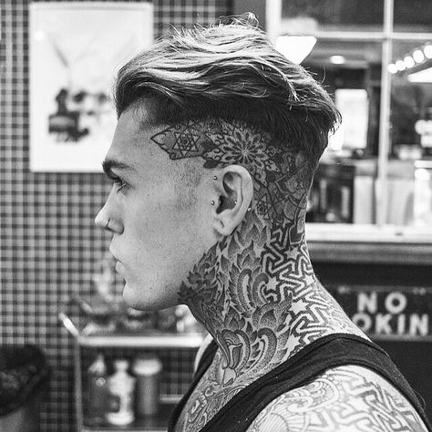 repost via @instarepost20 from @whoiselijah thanks to uncle joes in perth for fixing me up today.. big love to @_jessica_haileyy ✌️ #instarepost20 Best Neck Tattoos, Neotraditional Tattoo, Trendy Mens Haircuts, Wild Tattoo, Neck Tattoo For Guys, Long Hair On Top, Stephen James, Mens Fade, Mens Haircuts Fade