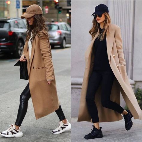 Beige Coat Outfit, Alex Riviere, Camel Coat Outfit, Look Legging, Beige Coat, Fashion Styling, Coat Outfits, Casual Winter Outfits, Cool Street Fashion